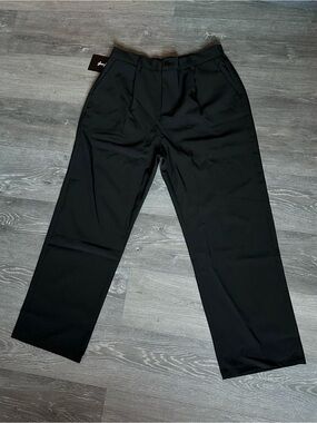 Hoooyi Relax Fit Elastic Waist Straight Leg Trousers XL